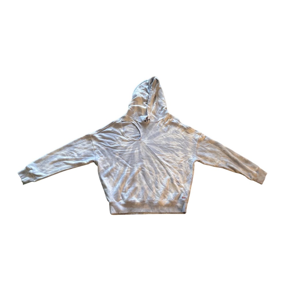 Women XL N: Philanthropy Fran Morning Dew Tie Dye Hood Cut-Out Sweatshirt Cotton